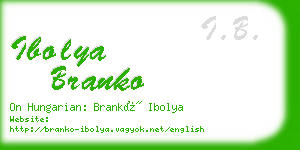 ibolya branko business card